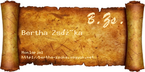 Bertha Zsóka névjegykártya